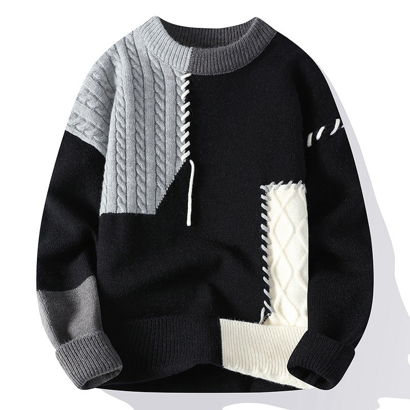 Men's Color Block Long Sleeve Sweater