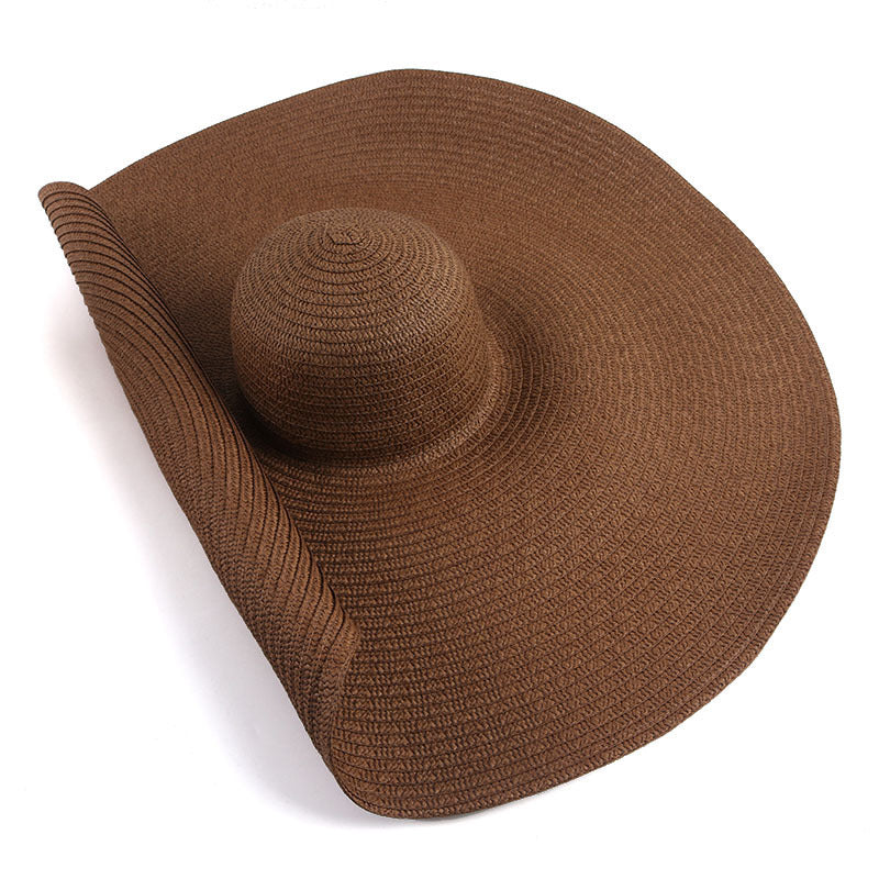 Sombreros de playa extra grandes de ala ancha de 25 cm para mujer