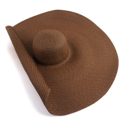 Sombreros de playa extra grandes de ala ancha de 25 cm para mujer