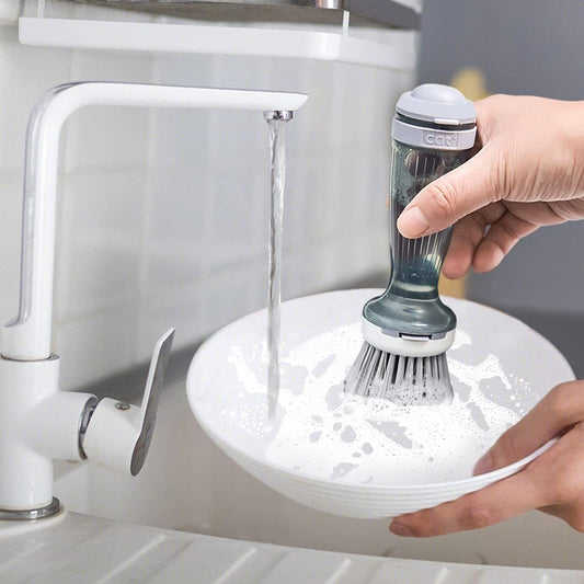Cepillo para ollas y platos con dispensador de jabón