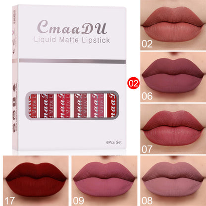 Box of 6 waterproof and long-lasting matte lipsticks