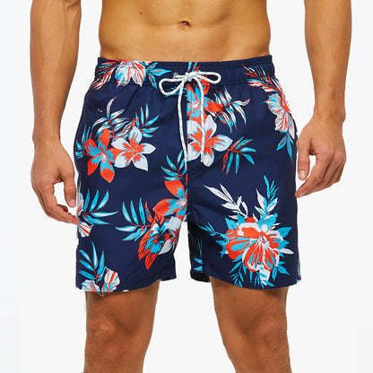 Men's quick-drying beach swim trunks with mesh lining