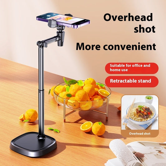 Desktop Selfie Stick Mobile Phone Holder, Foldable with Double Lifting Rod