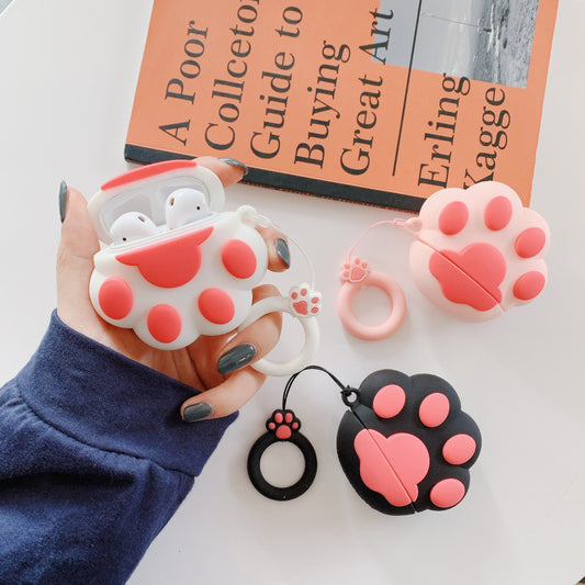 Estuche para auriculares Bluetooth con diseño de pata de gato