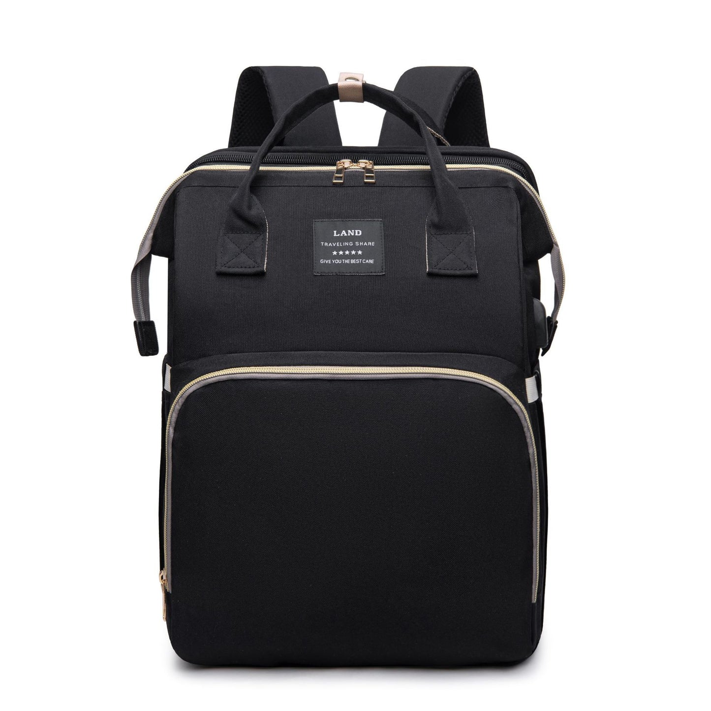 Baby diaper backpack with crib