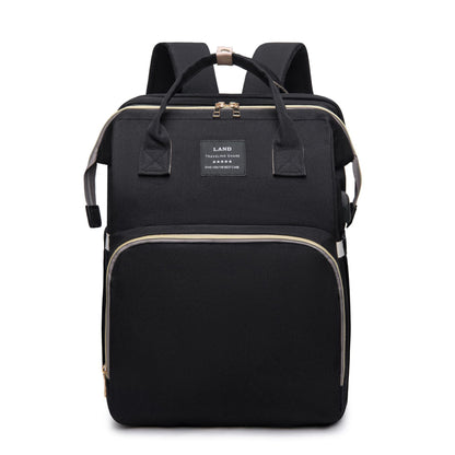 Baby diaper backpack with crib