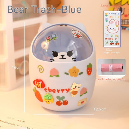 Mini bear desktop trash can
