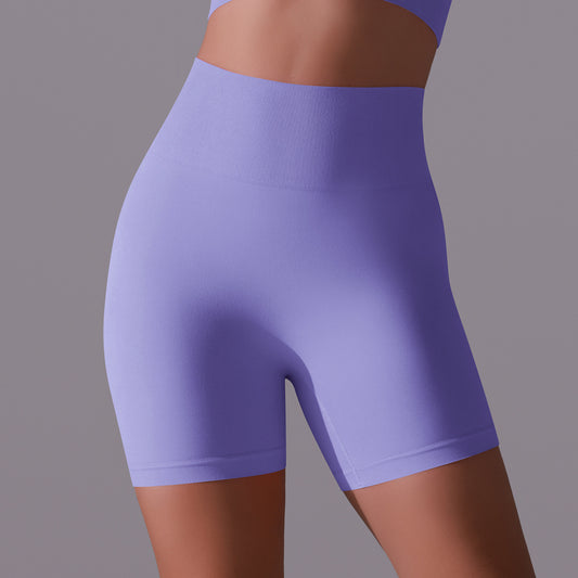 Leggings cortos deportivos de cintura alta transpirables elásticos y con efecto contracción abdominal