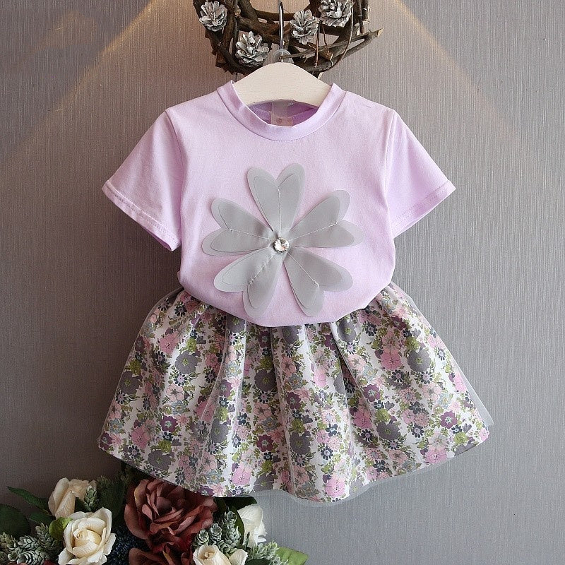 Conjuntos de verano de camiseta y falda para bebés y niñas