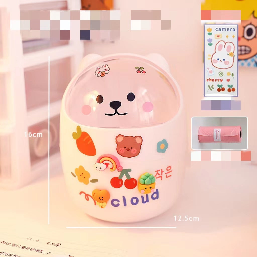 Mini bear desktop trash can