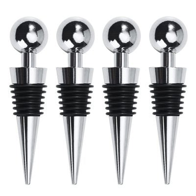Silver plastic wine bottle stopper