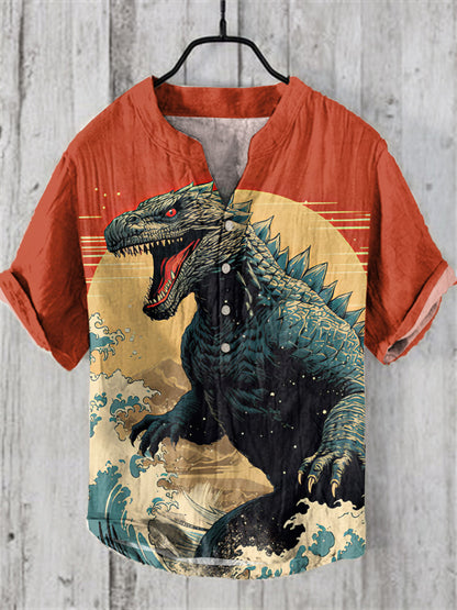 Men's Casual Printed Hawaiian Shirt
