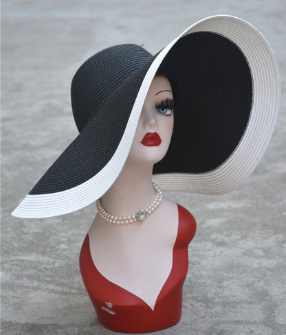 Sombrero de paja de gran tamaño con diseño de Hepburn Shade