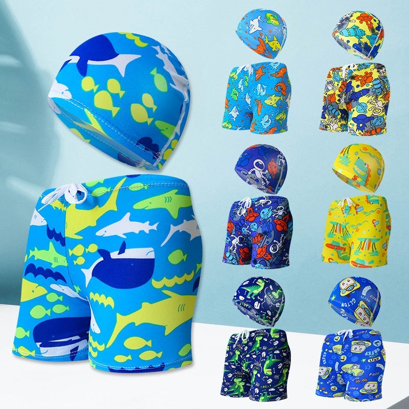 Children's swimsuit with swim cap, ideal for beach holidays