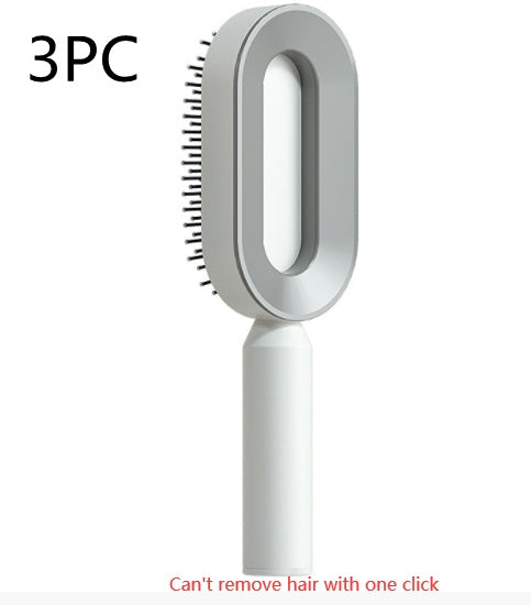 Self-cleaning hair care brush