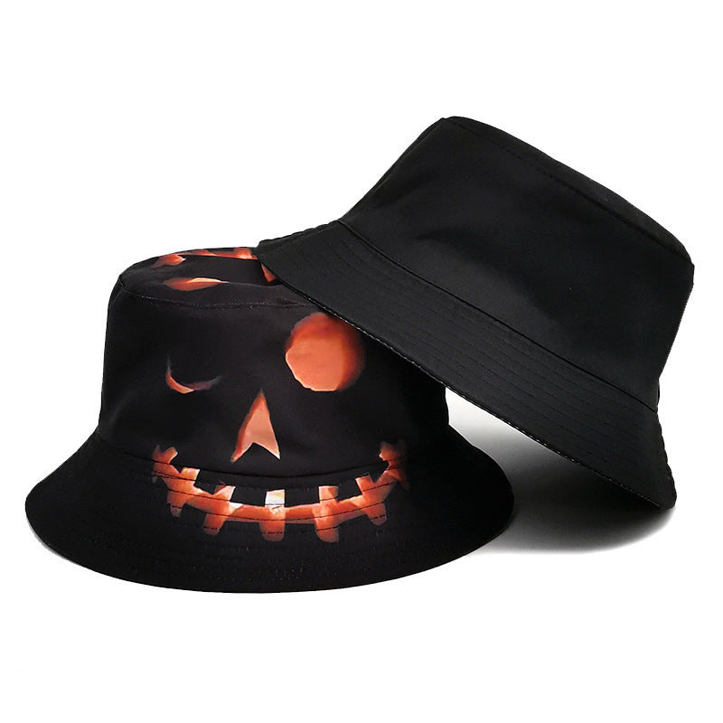 Sombrero de pescador de Halloween con dibujos creativos de calabaza y muecas