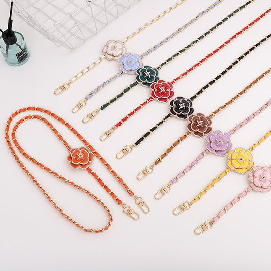 Crossbody chain with leather cord for mobile phone