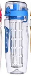 Botella de agua con Infusor de fruta  o te frio de plástico 1L