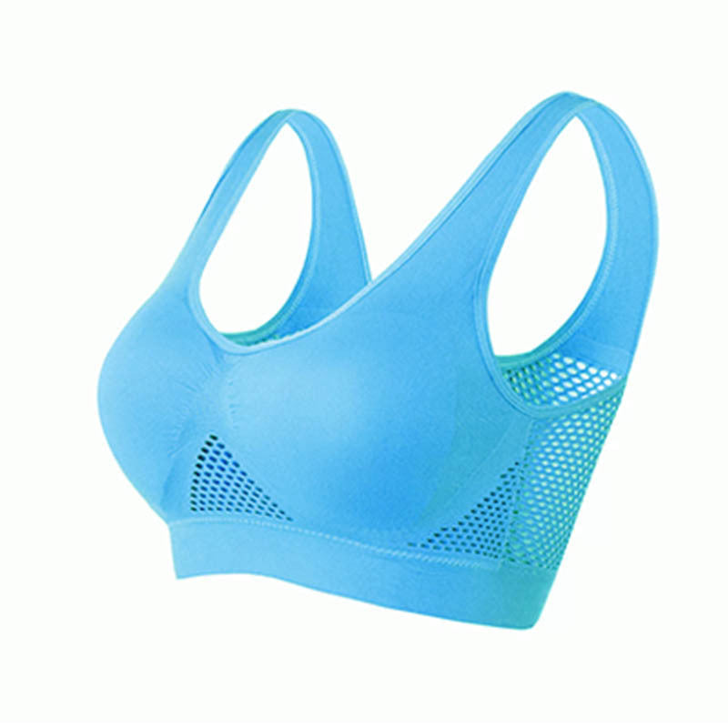Sujetador deportivo de yoga fino de malla para mujer