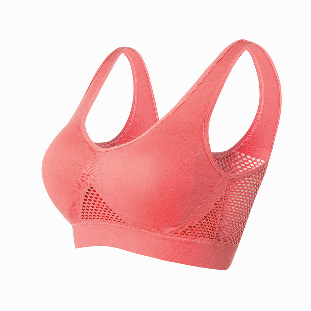Sujetador deportivo de yoga fino de malla para mujer