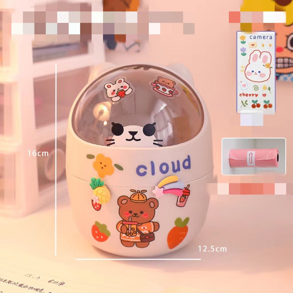 Mini bear desktop trash can