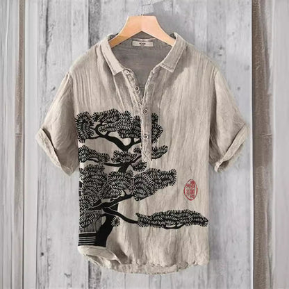 Men's Casual Printed Hawaiian Shirt