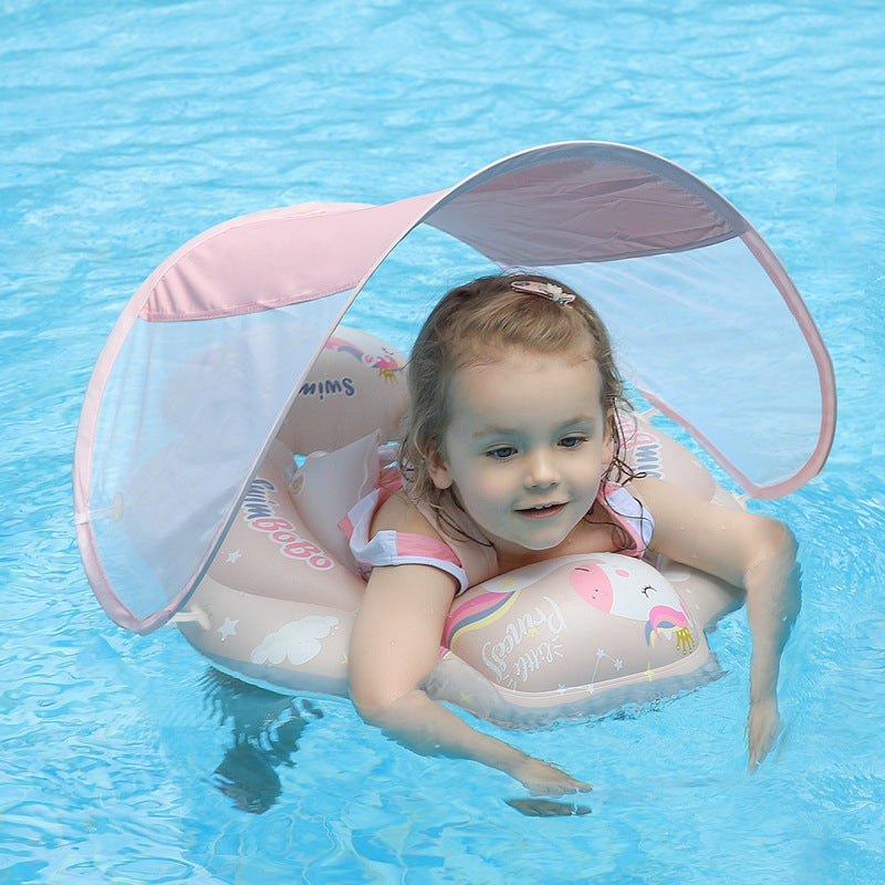 Baby Swim Ring with Sun Protection and Anti-Slip Buoy