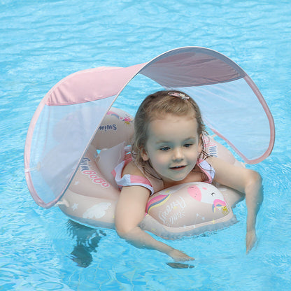 Baby Swim Ring with Sun Protection and Anti-Slip Buoy