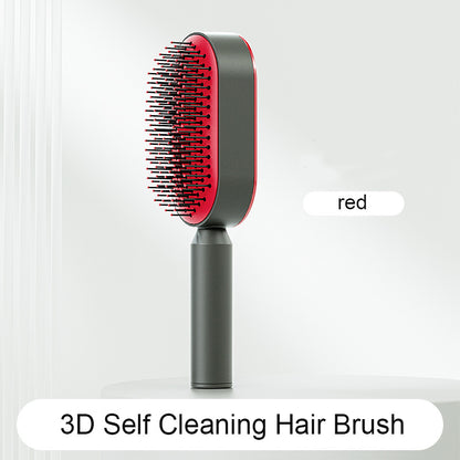 Self-cleaning hair care brush