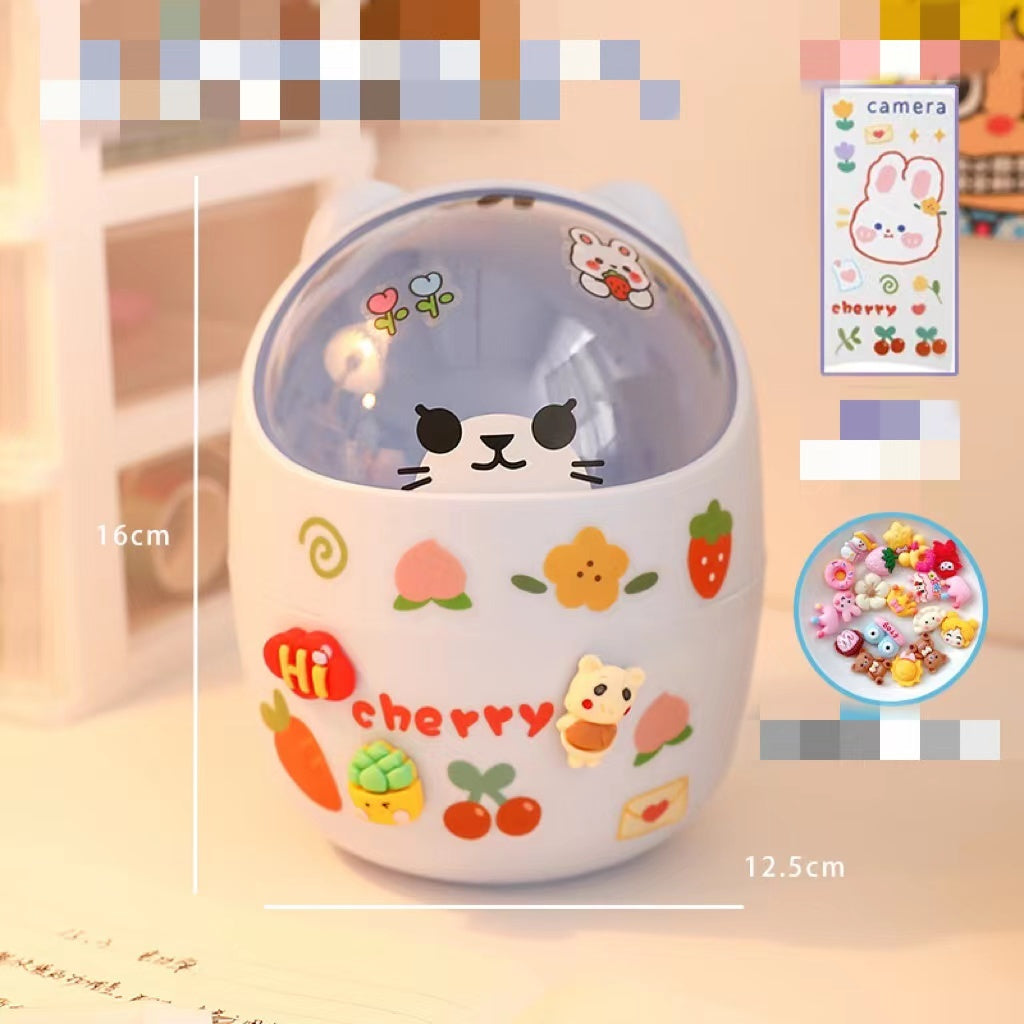 Mini bear desktop trash can