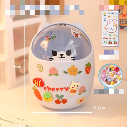 Mini bear desktop trash can