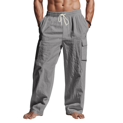 Pantalones anchos de pierna ancha, sueltos, casuales y con múltiples bolsillos