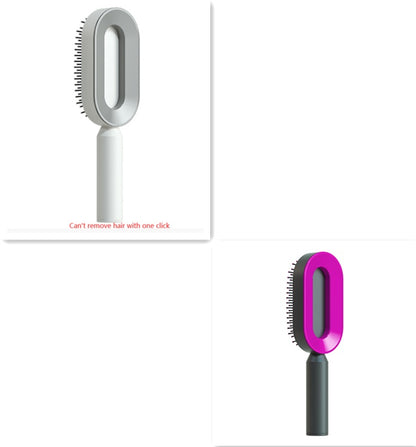 Self-cleaning hair care brush