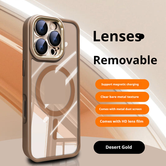 Funda protectora transparente para teléfono con cristales de hielo y grano de lichi