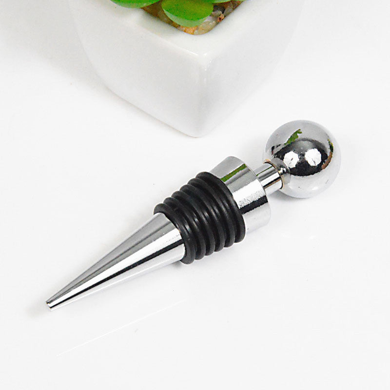 Silver plastic wine bottle stopper