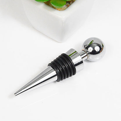 Silver plastic wine bottle stopper