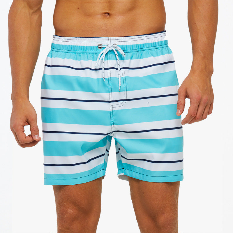 Men's quick-drying beach swim trunks with mesh lining