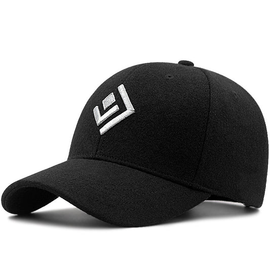Dark colored baseball cap