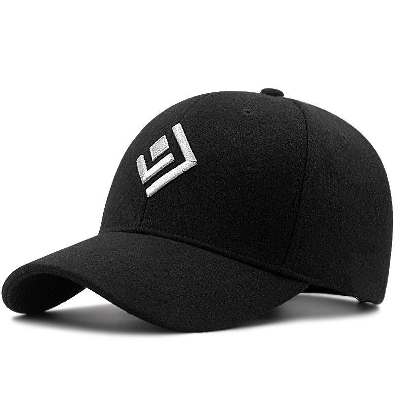 Dark colored baseball cap