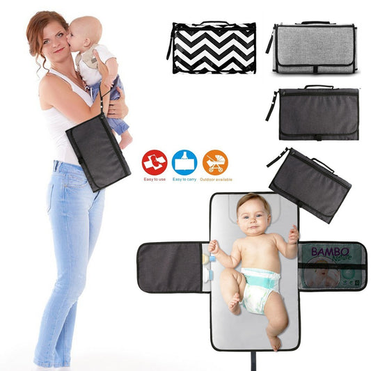 Cambiador de pañales portátil plegable con bolsa de almacenamiento