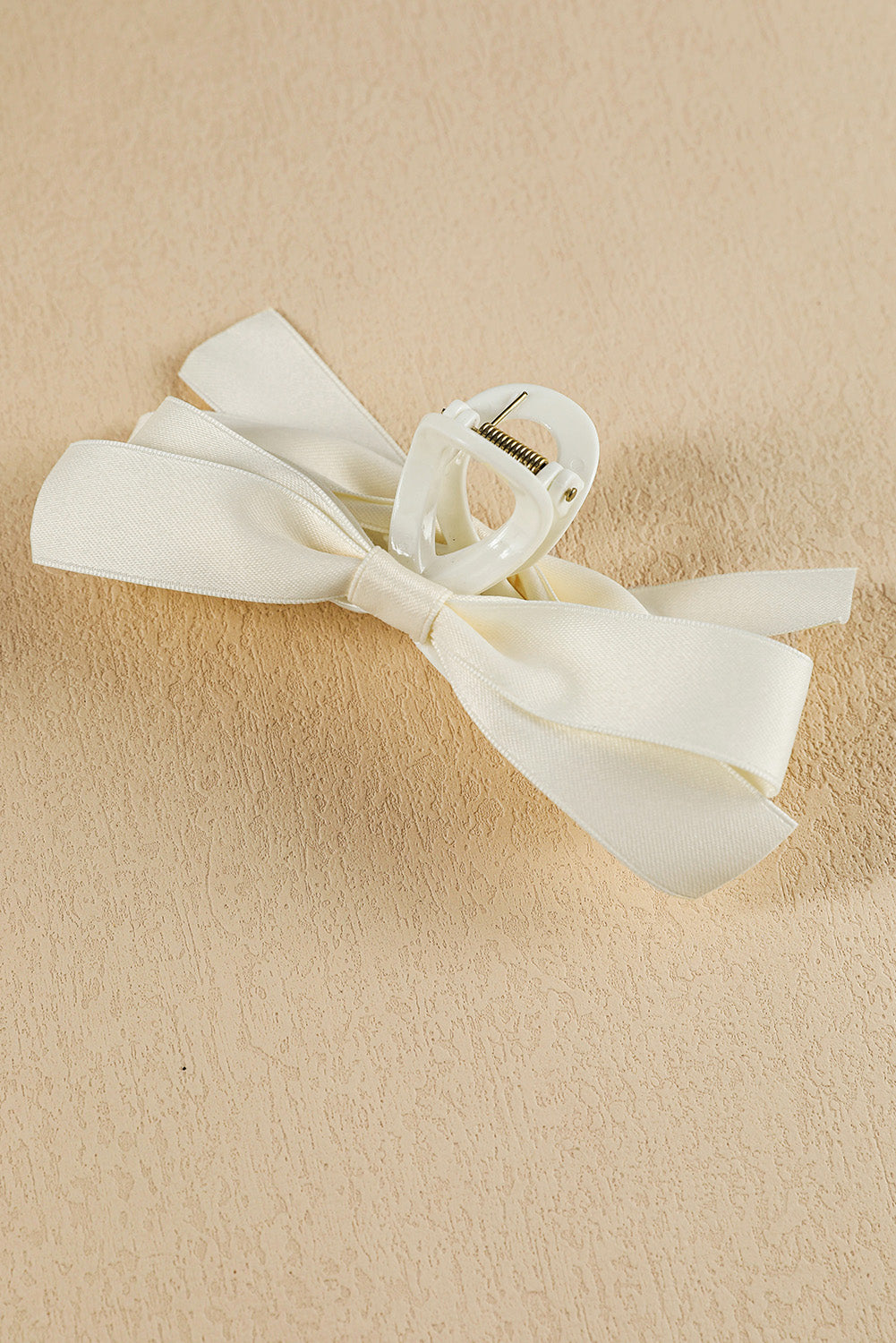 Pinza grande para el pelo con lazo blanco decorativo