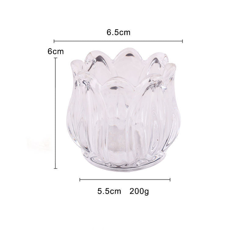 Candelabro en forma de tulipán de cristal