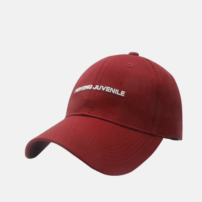 Gorra de béisbol con visera curva y letras de algodón