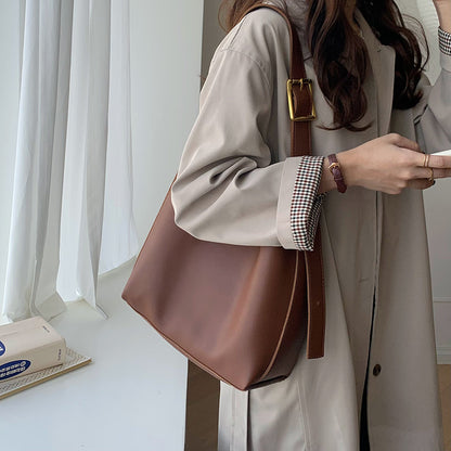 Bolso de hombro para mujer estilo bandolera minimalista de piel sintética