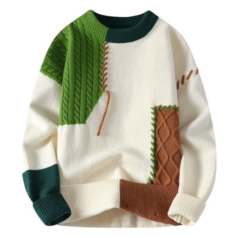Men's Color Block Long Sleeve Sweater